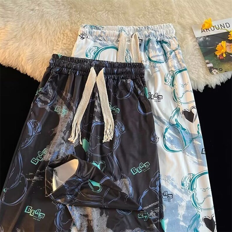 CT22-P30个性涂鸦裤子大码潮牌直筒裤炸街男vintage休闲裤,男装休闲裤,电商B323A