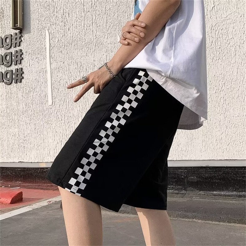 休闲短裤男拼色男韩版潮流帅2026夏季新款ins宽松五分裤K3633-P26,男装牛仔裤,星座412