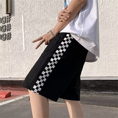 休闲短裤男拼色男韩版潮流帅2026夏季新款ins宽松五分裤K3633-P26，男装牛仔裤，星座412