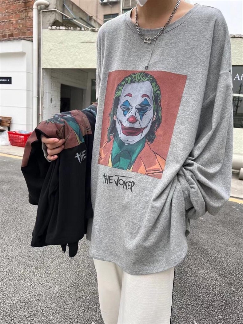 春季新款小丑图案长T恤，女装T恤，JIAN.Z 简.站