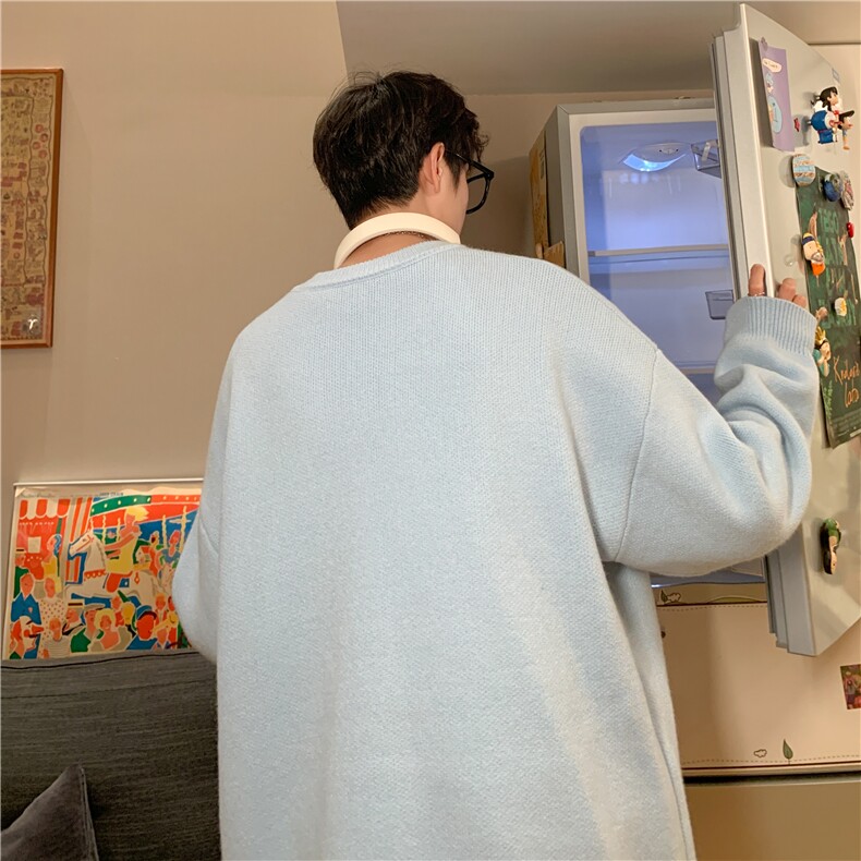 特批民宿风时尚纯色圆领毛衣针织衫A247-M800特批35加绒P50控78图片