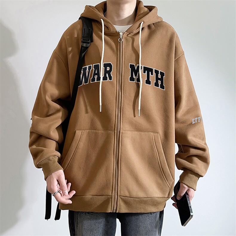 新款男百搭设计感纯色情侣字母港风白墙针织外套WT3415-P60控98,男装夹克,星座717