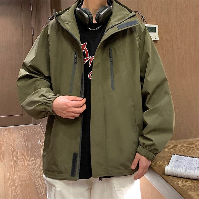 2024春季款户外工装连帽宽松夹克帅气防风百搭外套CYJK9237-P75,男装夹克,电商A128