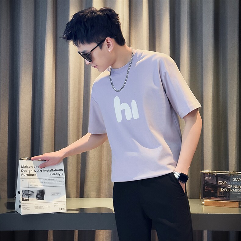 90111-P45夏季T恤男短袖半截袖重磅高品质上衣痞青年半袖,男装T恤,电商D327