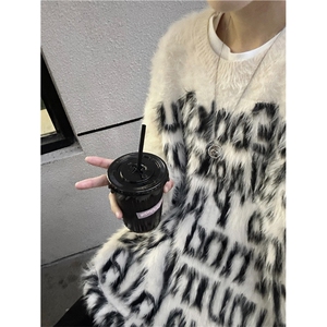 秋冬季街头宽松慵懒风针织衫潮牌美式水貂绒毛衣男款 M1626-P52图片