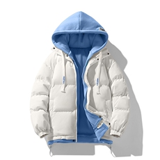 现货抖音得物供视频三防加厚羽绒假两件连帽棉衣外套棉服MY8062，男装棉衣，电商A486