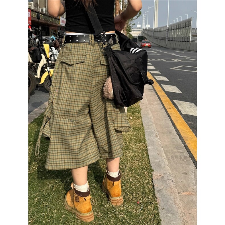 大口袋工装七分裤男女2025夏季新款宽松美式潮牌阔腿裤A9014-P48,男装牛仔裤,星座208-5