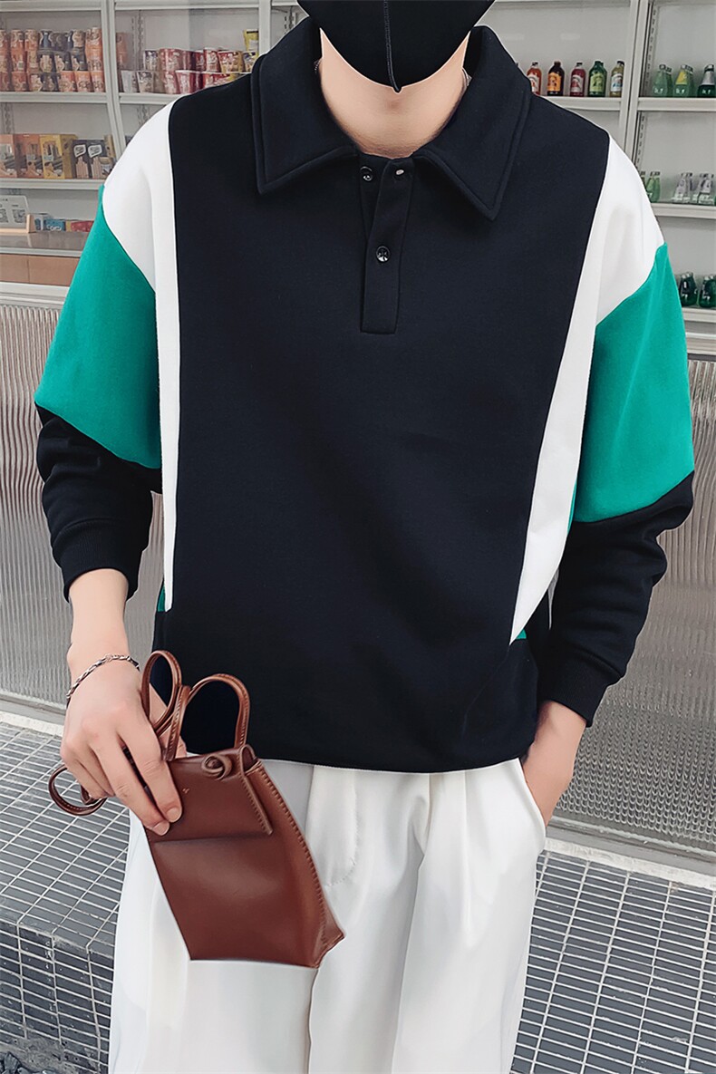 黑色2023春装社会小伙修身圆领卫衣男潮WY07-P78控价108,男装卫衣,电商A108