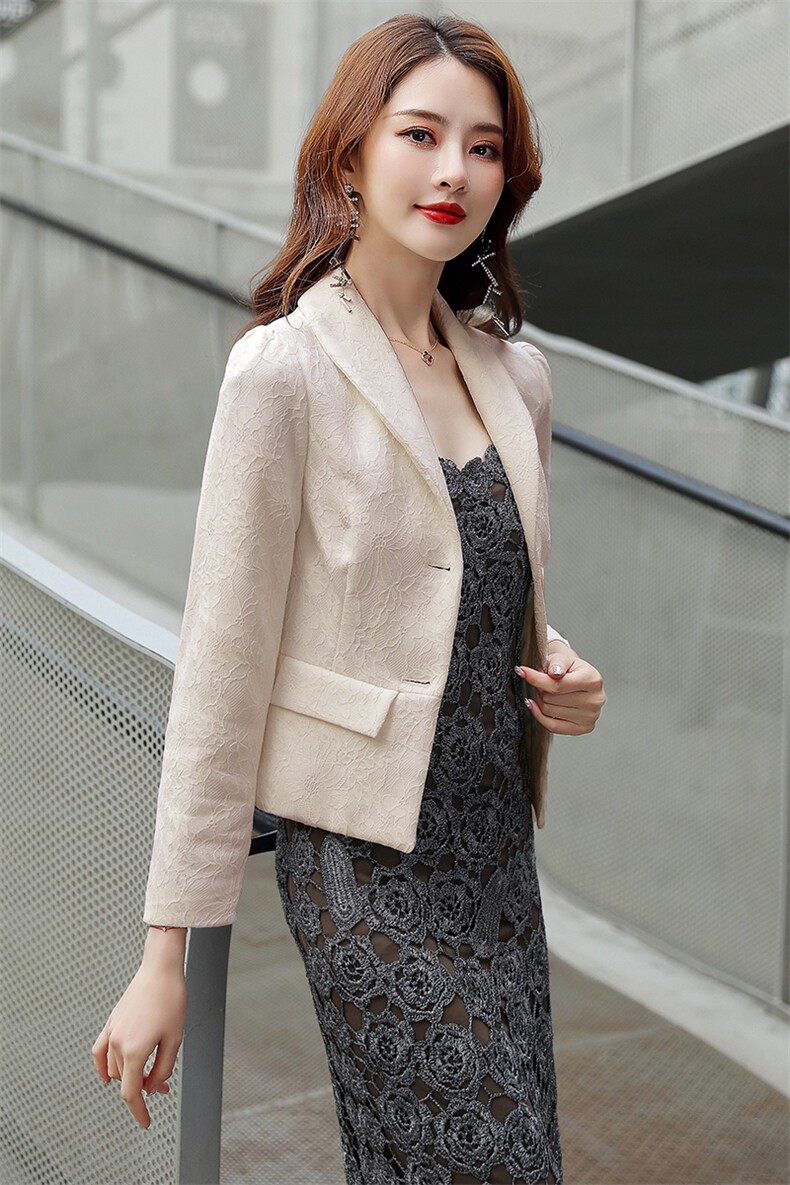 春秋修身小香风小西装短外套短款女小个子名媛气质收腰显瘦小外套,女装短外套,婵米儿