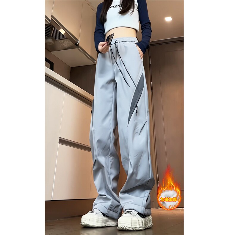 加绒加厚防水冲锋裤你拼色休闲工装裤A337-S120特P45控78，女装休闲裤，电商A337