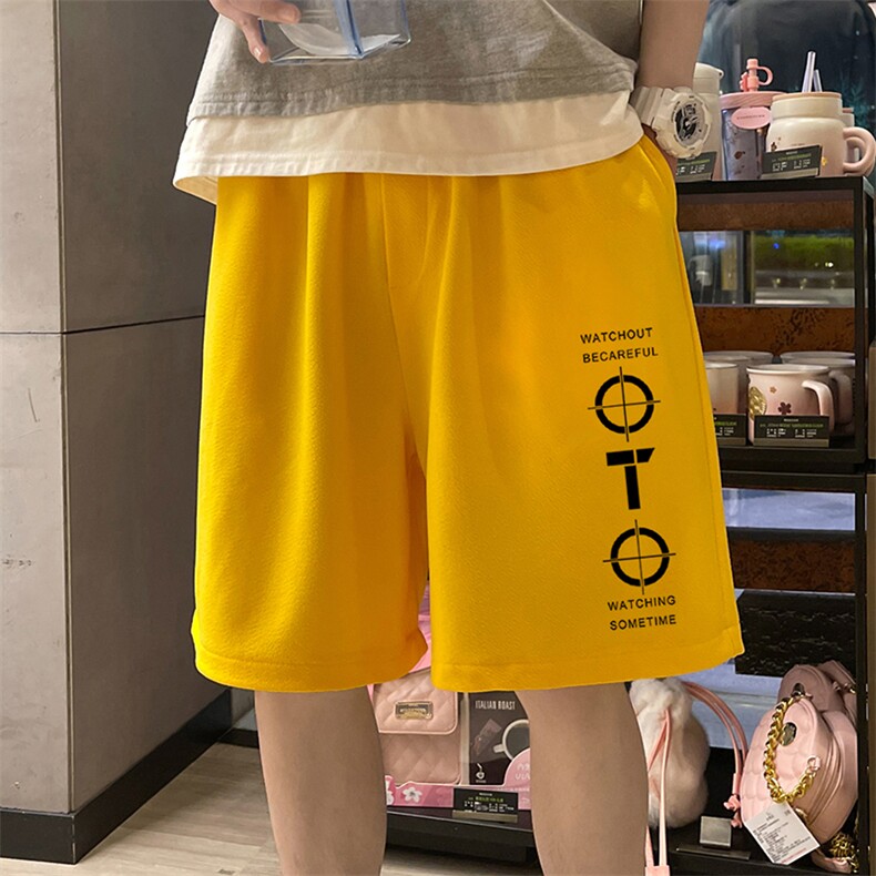 MK37114-P15冰丝短裤男士大码宽松休闲五分裤男运动中裤港风,男装休闲裤,电商A040