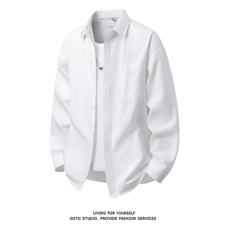 得物白底衬衫棉纯棉衬衫成衣水洗匠心工艺内里全埋夹，男装衬衫，星座301C-5