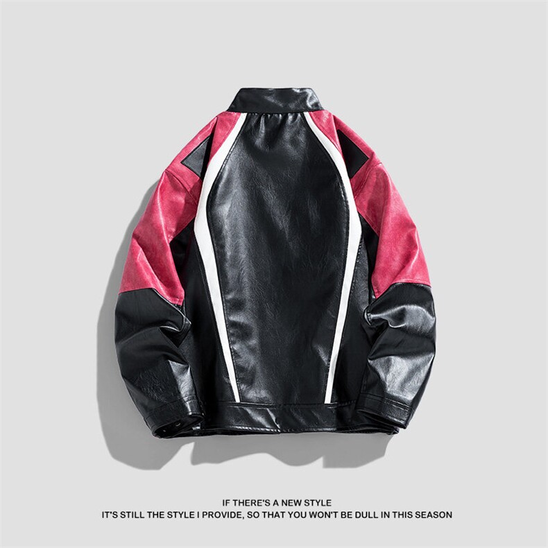 XZ-221/JK1599/P90美式复古设计感痞帅机车PU赛车服皮衣夹克外套,男装夹克,星座221