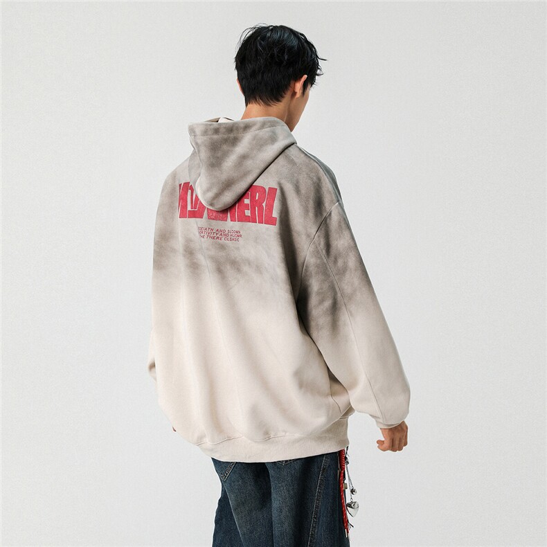 25新春字母扎染宽松潮牌韩版连帽卫衣W5002/P89128,男装卫衣,星座202