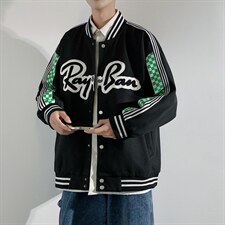 秋季潮牌棒球服男女潮流港风学院风华夫格夹克外套模J203-P75，男装夹克，星座815-2
