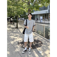 褶皱宽松百搭工装短裤DK0374-特批26，男装牛仔裤，星座313A(原308A-2)
