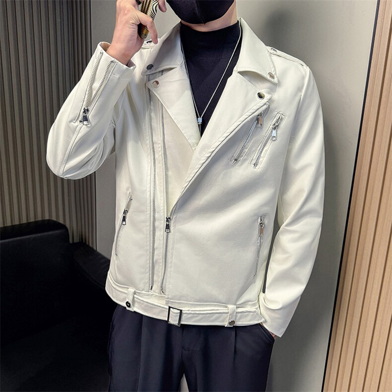 男士西装领皮衣秋季新款韩版修身潮流夹克A368-QY6023-P118,男装夹克,电商A368