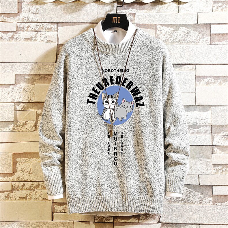 M19160-P45 加绒款-P65 加厚加绒毛衣男大码毛线衣男针织衫 砖墙图片