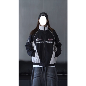 抖音视频截图只展示大货 印花立领机车潮牌棉服77950特P85图片