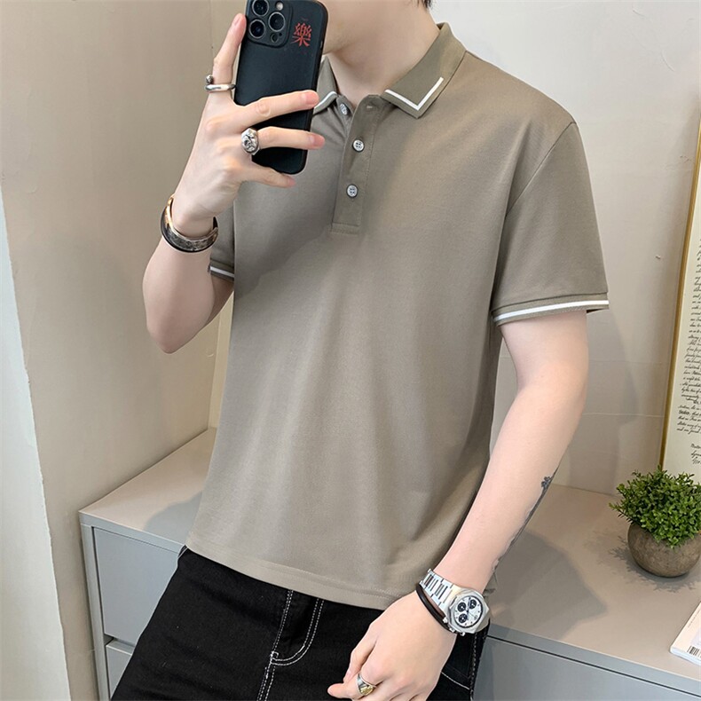 夏季新款休闲翻领polo衫痞帅百搭休闲百搭短袖T2302P35,男装T恤,星座914