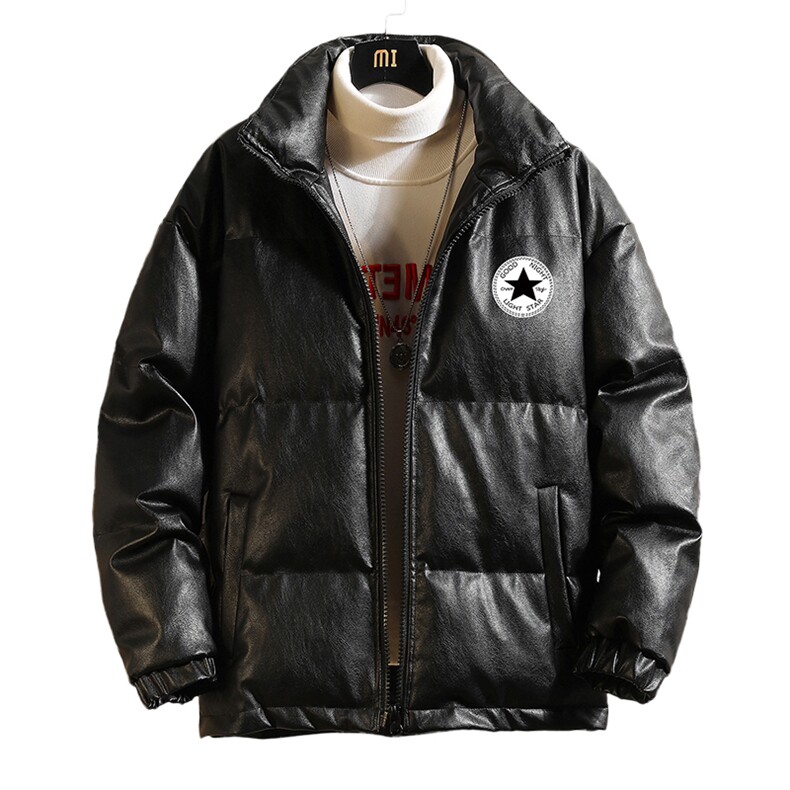 PM51008-P120立领pu皮棉衣男大码面包服男棉服男棉袄男,男装棉衣,电商A040A