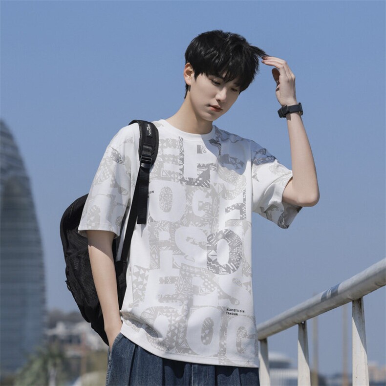 7A抗菌夏季大码潮流时尚动漫印花男士短袖,男装T恤,星座1107-1