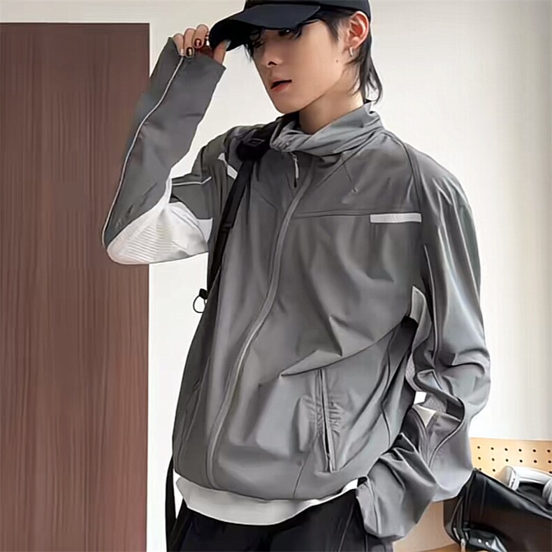 有防晒指数，原版面料网布拼接冰凉防晒衣骑行服F07-P65,男装防晒衣,星座1212