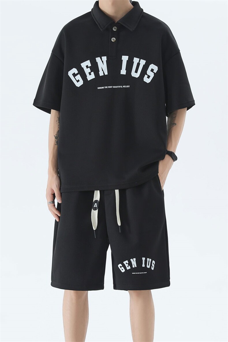 polo衫男潮流印花大码情侣套装T3540上衣33-DK8522裤子30【特价】,男装休闲套装,电商A007