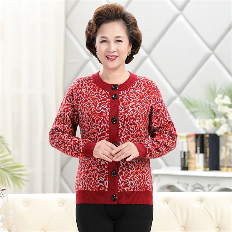 2025年秋季中老年女豹纹开衫时尚百搭通勤，女装短外套，亚东羊绒制品