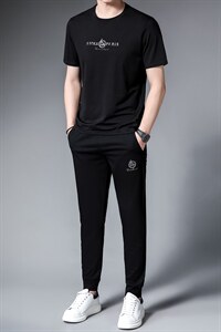 中老年运动套装男2023夏季短袖长裤两件套薄款中年男士休闲服夏装图片