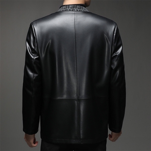 秋冬服中式皮衣男秋冬高端加绒加厚休闲外套皮夹克9255P180图片
