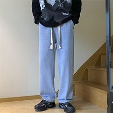 美式复古牛仔裤男夏季潮牌直筒休闲裤高街宽松阔腿长裤子5820-P30，男装牛仔裤，星座1008