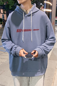 WY2071-P35 加绒款-P40 纯棉连帽卫衣男大码运动帽衫宽松薄外套男图片