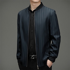 男装棒球领上衣春秋季新款中年商务休闲夹克爸爸装薄款男士外套，男装夹克，电商B212（原钱塘6029）