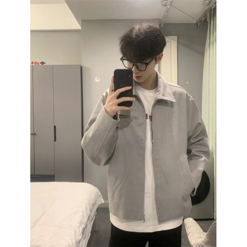 706-1-JK320-P95秋季复古男士重磅做旧夹克情侣休闲短款外套,男装夹克,星座706-1