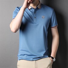 男士短袖T恤2023夏季新款中青年男士舒适透气商务休闲宽松Polo衫，男装T恤，电商B212（原钱塘6029）