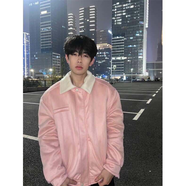 A455-P108复古麂皮绒棒球棉服夹克棉服棉衣外套男女同款领子可拆,男装夹克,星座911