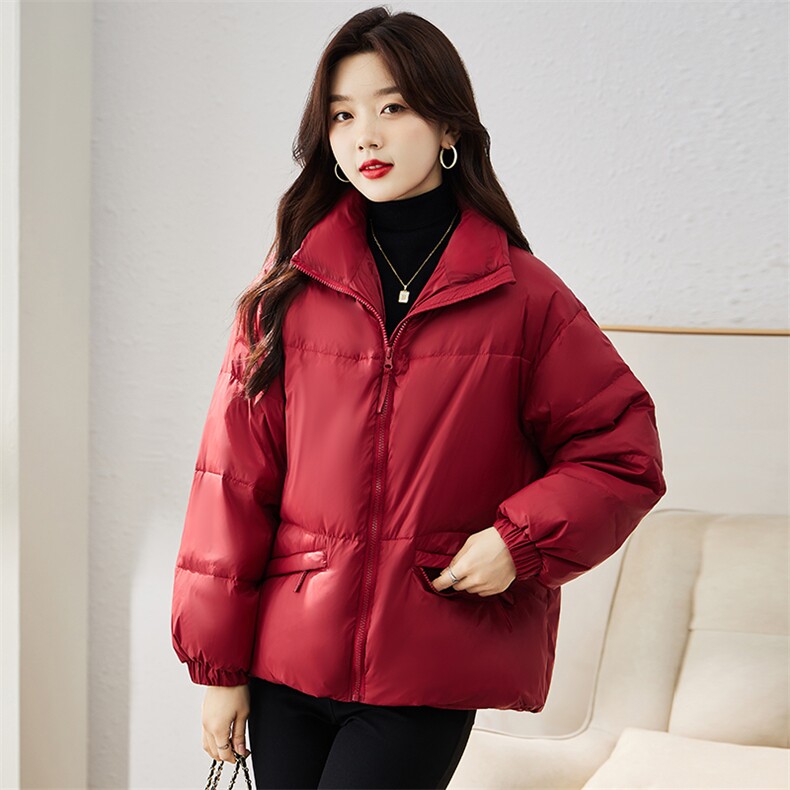 现货羽绒服女连帽新款短款小个子面包服时尚宽松休闲保暖轻暖外套,女装羽绒服,贵人树