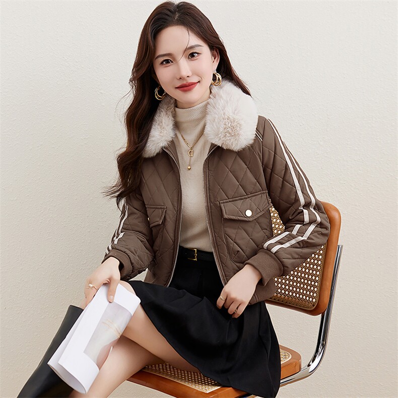 小皮衣棉服女短款2023冬季新款韩版修身显瘦机车服加绒皮夹克外套,女装棉衣/棉服,江南女神