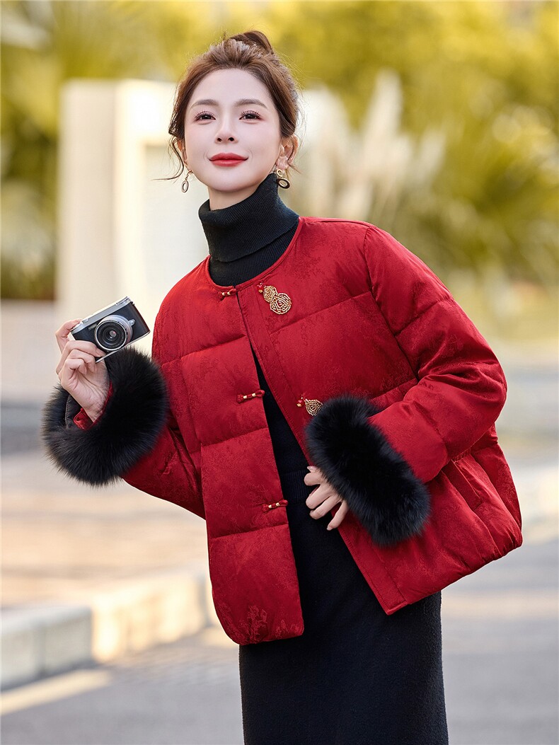 依如秀2026年冬季狐狸毛羽绒服,女装羽绒服,依如秀(原杭风阁)