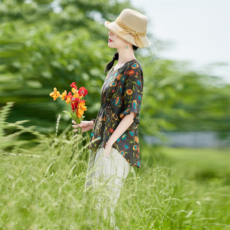 苎麻高端夏季两件套时尚新款2022年休闲洋气宽松显瘦阔腿裤套装女,女装套装/套裙,辉之琳