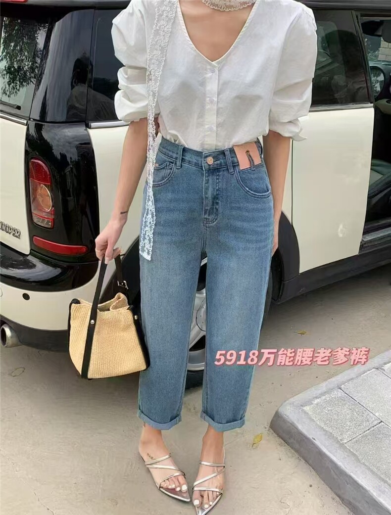 2025青春时尚百搭老爹裤女,女装牛仔裤,宸诺服饰
