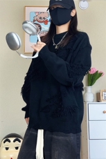 流苏圆领宽松百搭加绒保暖毛衣男ZJB632（加绒）特P56/ZB632特P46，男装针织衫/毛衣，电商A007
