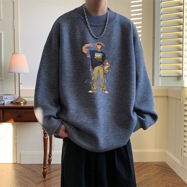半高领毛衣男士大码针织衫男毛线衣男M18419-P45加绒款-P65,男装针织衫/毛衣,电商A040