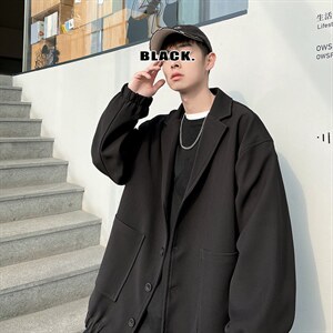 2023秋季宽松小西装男雅痞情侣休闲西服外套 A071-X01-P80图片