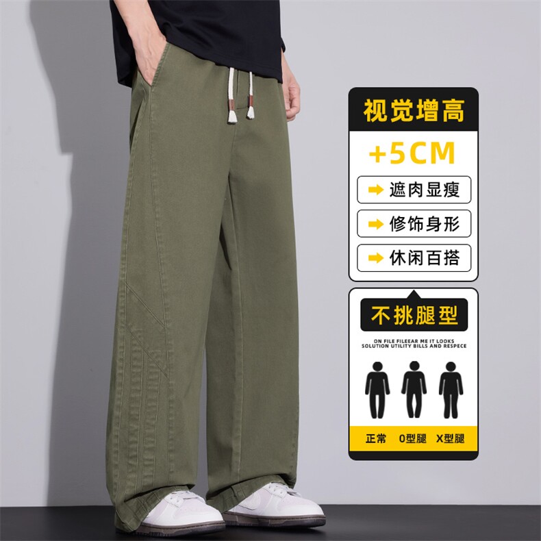 休闲裤男百搭纯棉宽松直筒长裤春夏潮牌美式阔腿工装裤Z2564-P50,男装工装外套,星座509