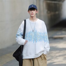 ！秋季上衣男圆领卫衣男装港风长袖t恤男外套男W102-P33，男装卫衣，星座815-2