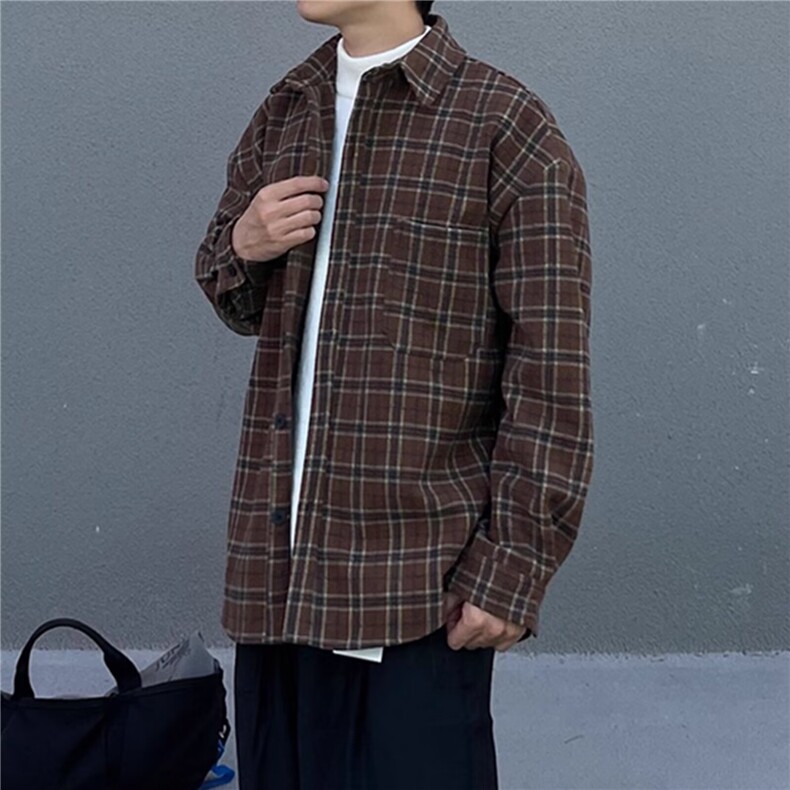 1506/QC1290/P48字母长袖衬衫宽松衬衣男生夏季潮流百搭休闲外套，男装衬衫，星座1506