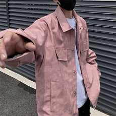 港风高街痞帅男装外套美式短款潮牌工装皮衣夹克DSA157B-J230-P90，男装夹克，电商A157B