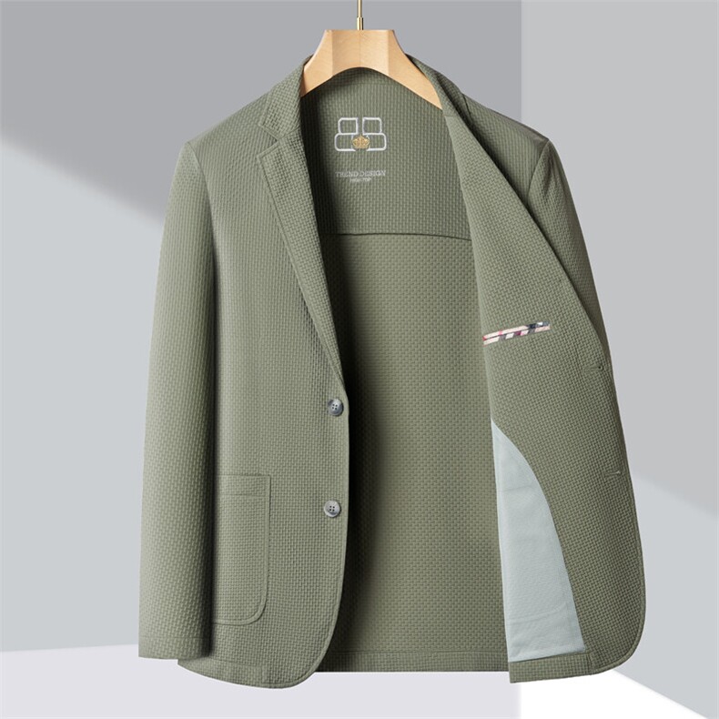 男士休闲防晒西服春夏轻薄西装男抗皱时尚轻奢单层便服西装外套,男装西服,电商B212（原钱塘6029）